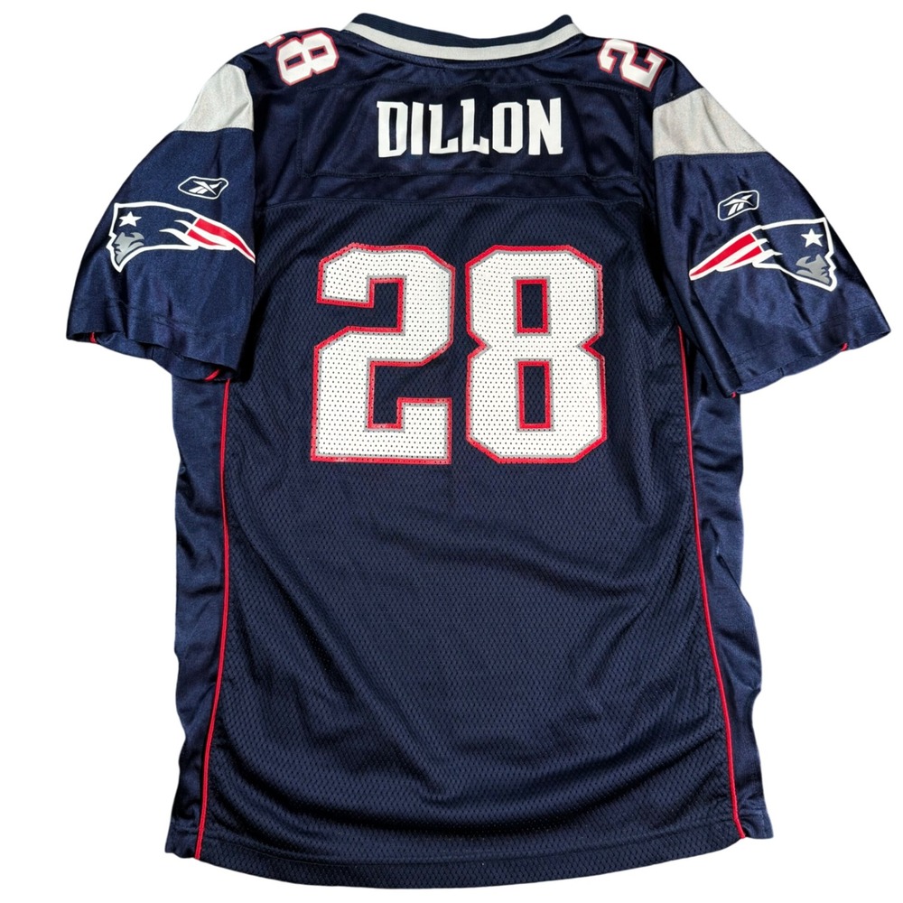 Reebok Corey Dillon Patriots Jersey Kids XL Navy Blue NFL Football 28 Mesh